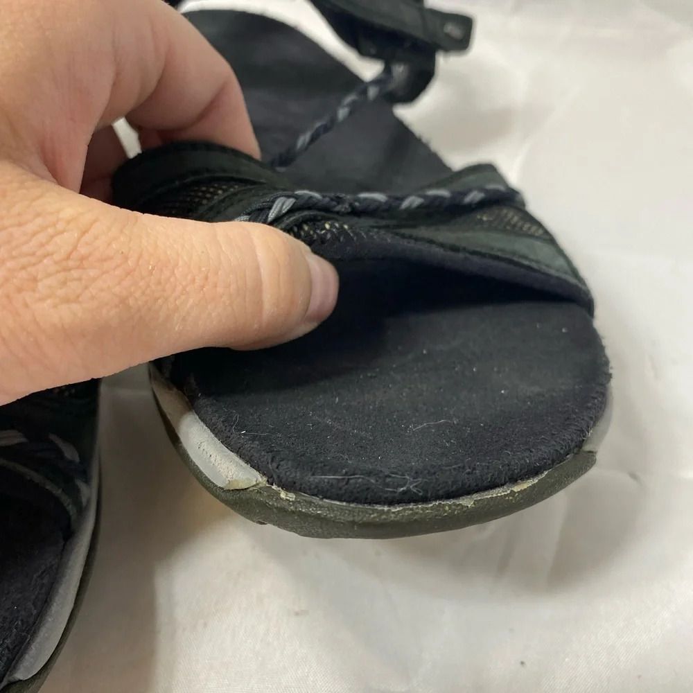 Merrell Black Leather Performance Strappy Sandals 9 - Picture 8 of 8